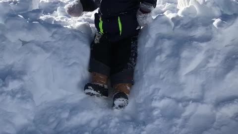 Ambitious Toddlers snow jump