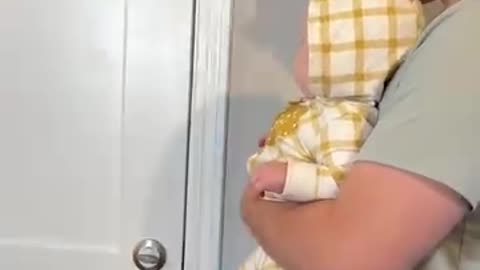 Baby Funny reaction for Mom And Dad leaving Home
