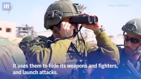 IDF blow up buildings in Gaza to expose Hamas tunnels as ground troops attack with machine guns