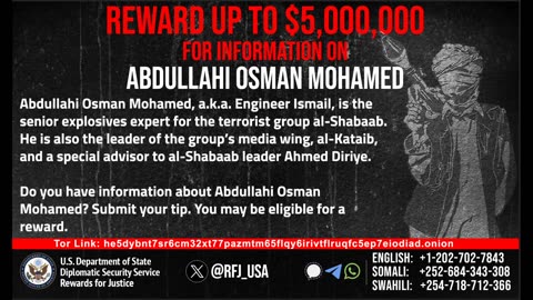 Abdullahi Osman Mohamed AFRICA (SUB-SAHARA) REWARD Up to $5 Million