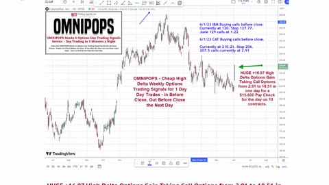 OMNIPOPS CAT Caterpillar Cheap Options Day Trading Signals Examples