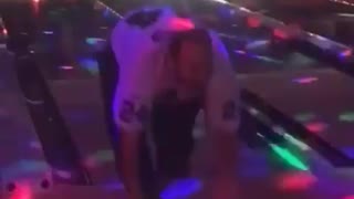 Bowler takes a tumble