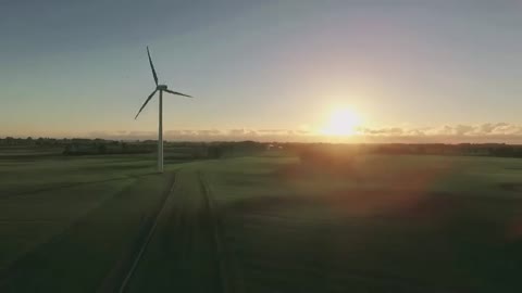 Wind turbine + sunset