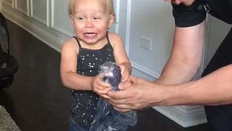 Intense Reaction To Popping Bubble Wrap