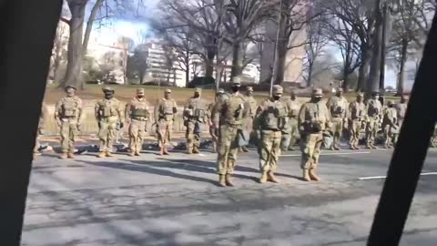 Troops turn their back on Joe Biden