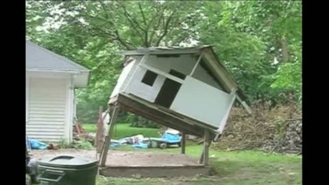 Two Men Knock Tree House Down And Run Away When It Falls