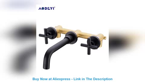 ☄️ Matte Black Brass Double Handle Wall Mounted Bathroom Faucets Sink Faucet Hot & Cold Water Taps