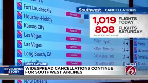Thousands Of Southwest Airlines Flights Canceled After Pilots Go On Strike Over Mask Mandate