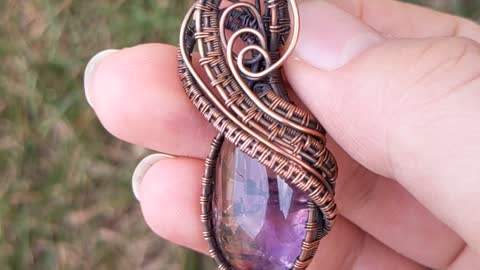 Ametrine and Copper Wire Wrap Necklace