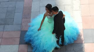 Taking pictures of a quinceañera in front of the Venetian.