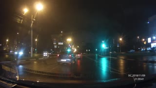 Two Car Accident and Pedestrian Close Call