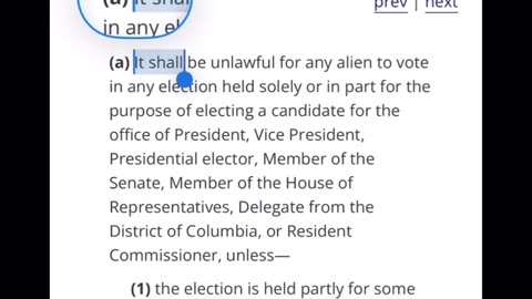 18 US Code 611 - Voting by aliens - Oh no, no, no, laugh