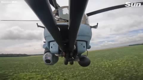 Russia attack helicopter gunships take out Ukrainian jets
