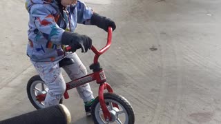 2 year old ripping it up at the skate park