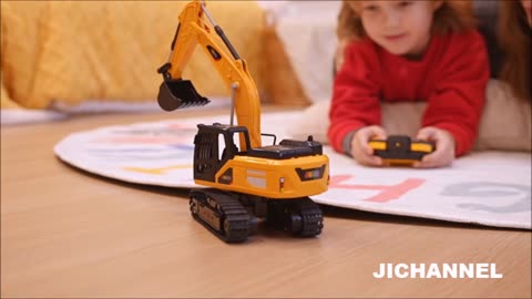 Juguetes de excavadora con control remoto para niños, juguete de excavadora RC de 2,4 Ghz