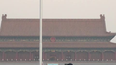 Flag raising ceremony of Tian'anmen, China