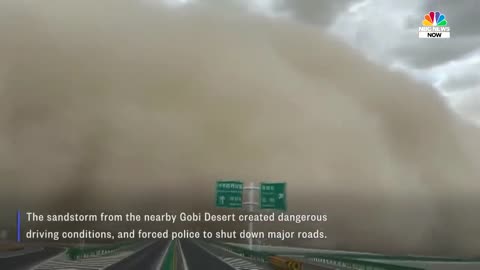 Watch: Sandstorm Engulfs City In Northwest China
