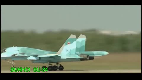 Top3 SUKHOY SU34 take off with low pass