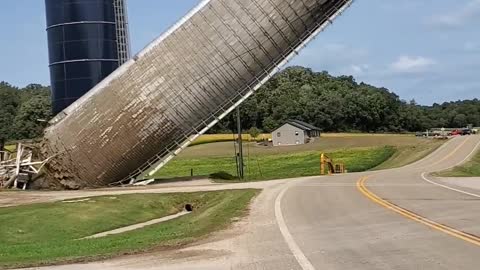 A silo at a farm in spring Grov collapsed recently