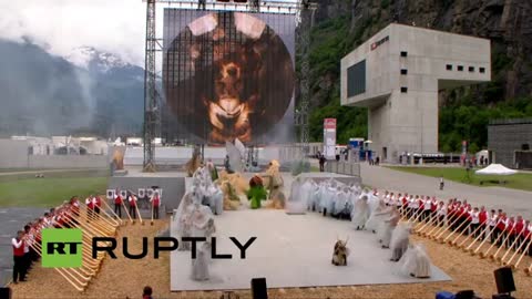 Gotthard tunnel opening ceremony clip
