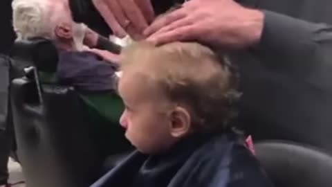 Barbers singalong beautifully for this kid