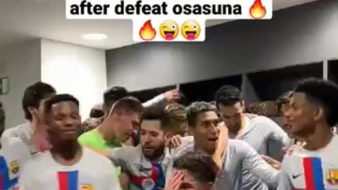 barcelona celebration after defeat osasuna 😜🔥 #shorts #fcbarcelona #LaLiga #fcb #football #sports