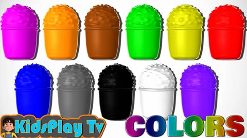 Learn Colors with 11 Color Play Doh _ Surprise Toys Kinder Ice Cream Cups _ kids play tv