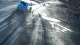 Racing Drone Chases a G Wagon in a Quarry