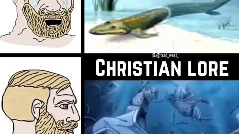 Christian chad lore vs Atheist cringe lore