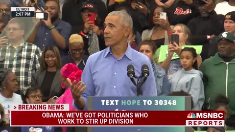 Obama Interrupted By Protester At Detroit Rally