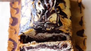 Eggless Chocolate Vanilla Marble Cake