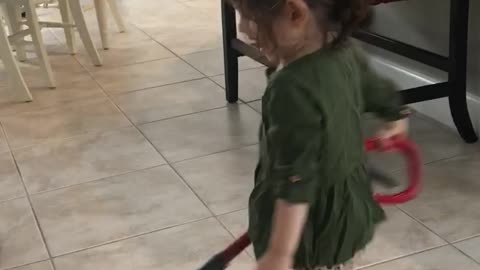 My two year old cleaning lady
