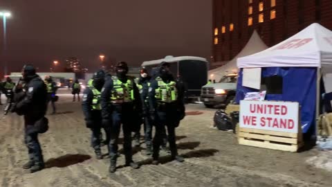 Riot Police in Ottawa with Bombardiers & Big Guns