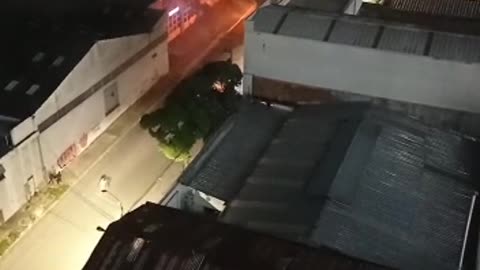 Quema de llantas en Bucaramanga