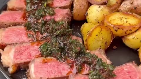 Steak and potatoes