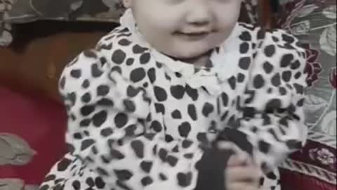 Cute baby playing