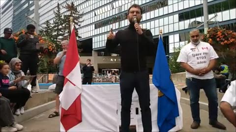 David Parker at Save Our Kids Rally June 16 2023 Calgary City Hall