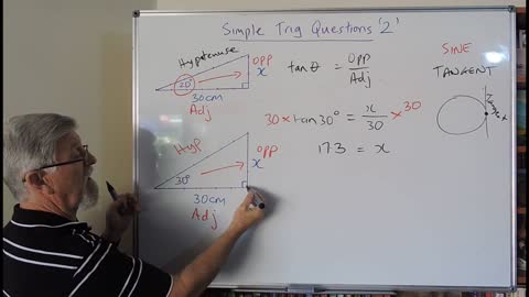 Math Trigonometry Set A 02 Using the Tan Ratio to Calculate The Numerator Mostly for Year/Grade 9 and 10