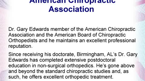 Dr. Gary Edwards of Birmingham, AL : An Experienced chiropractic orthopedist