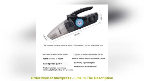 ☀️ 4 In 1 Wireless Car Vacuum Cleaner Air Pump 120W Auto Tire Inflatable Pump Air Compressor Wet Dry