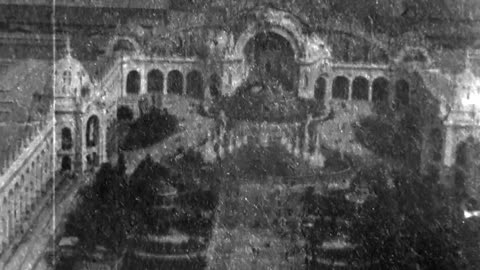 Circular Panoramic View Of The Esplanade Des Invalides (1900 Original Black & White Film)