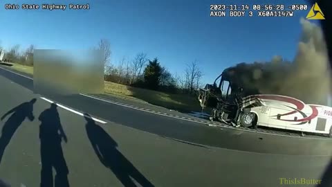 Bodycam video shows response after 6 people killed in crash involving bus on Ohio highway