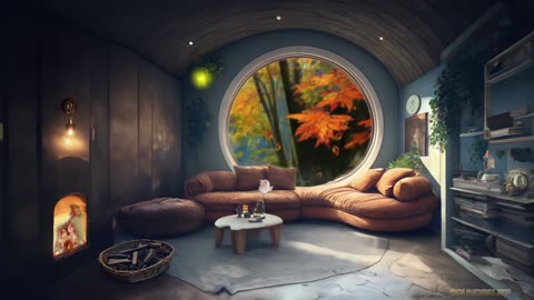 Cozy Livingroom 💤 Relaxing Music with Ambient, Piano, Fireplace burning for Stress Relief