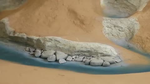 The waterfall sand table model is really exquisite, the seventh part.