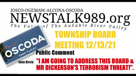 Emotionally Distraught Tax Payer Totally Dissed at Oscoda Township Board Meeting