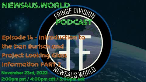 FRINGE DIVISION PODCAST EP 14 - Intro to the Dan Burisch & Project Looking Glass Info Part 2