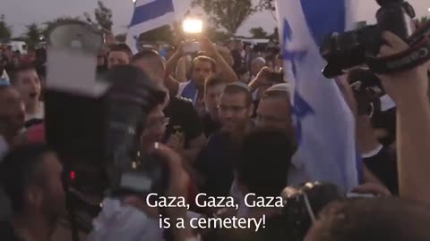 Israelis Cheer/Chant Happily That Gaza Is A Cemetery - Smiling, Hopping And Dancing