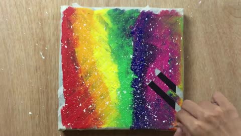 RAINBOW ABSTRACT PAINTING WITH MASKING TAPE | HOME HACKS & REMEDIES