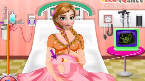 Game For Kid Fozen-Anna-Emergency-Birth