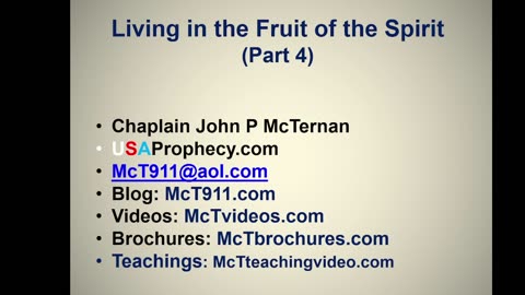 Bible Teaching: Walking in the Fruit of the Spirit